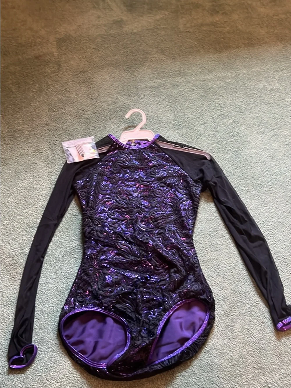 Girls' Long Sleeve Purple Sequin Swim Suit - Kids Swim